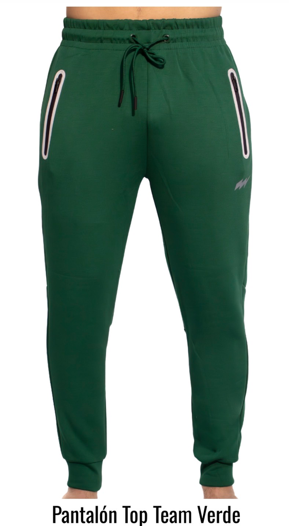 Pantalon Largo Top Team Negro/Verde Flash